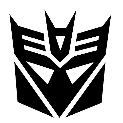Image of (2) BLACK Transformers Decepticon Vinyl Decal Sticker Car Hood Window Laptop