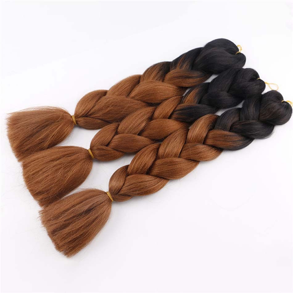 Jumbo Braids Synthetic Hair Extensions for Twist Braiding 2 Tone Ombre 3Pcs/Lot