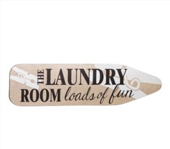 Ironing Board Design Wall Plaque - Laundry Room - MDF & Burlap Home Decor image 1