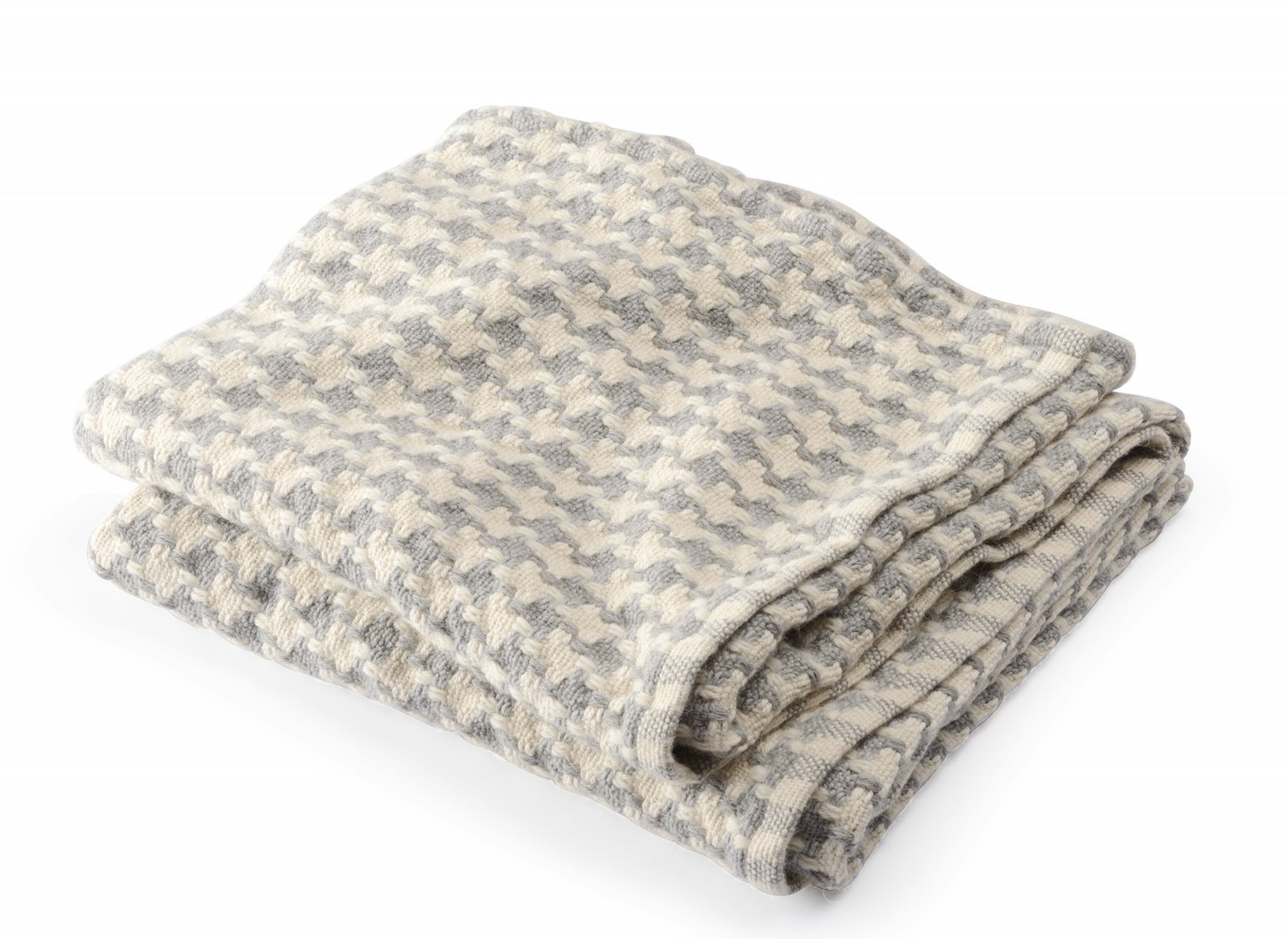 Brahms Mount Rockport Silver Houndstooth Cotton And Alpaca Day Blanket Blankets Throws