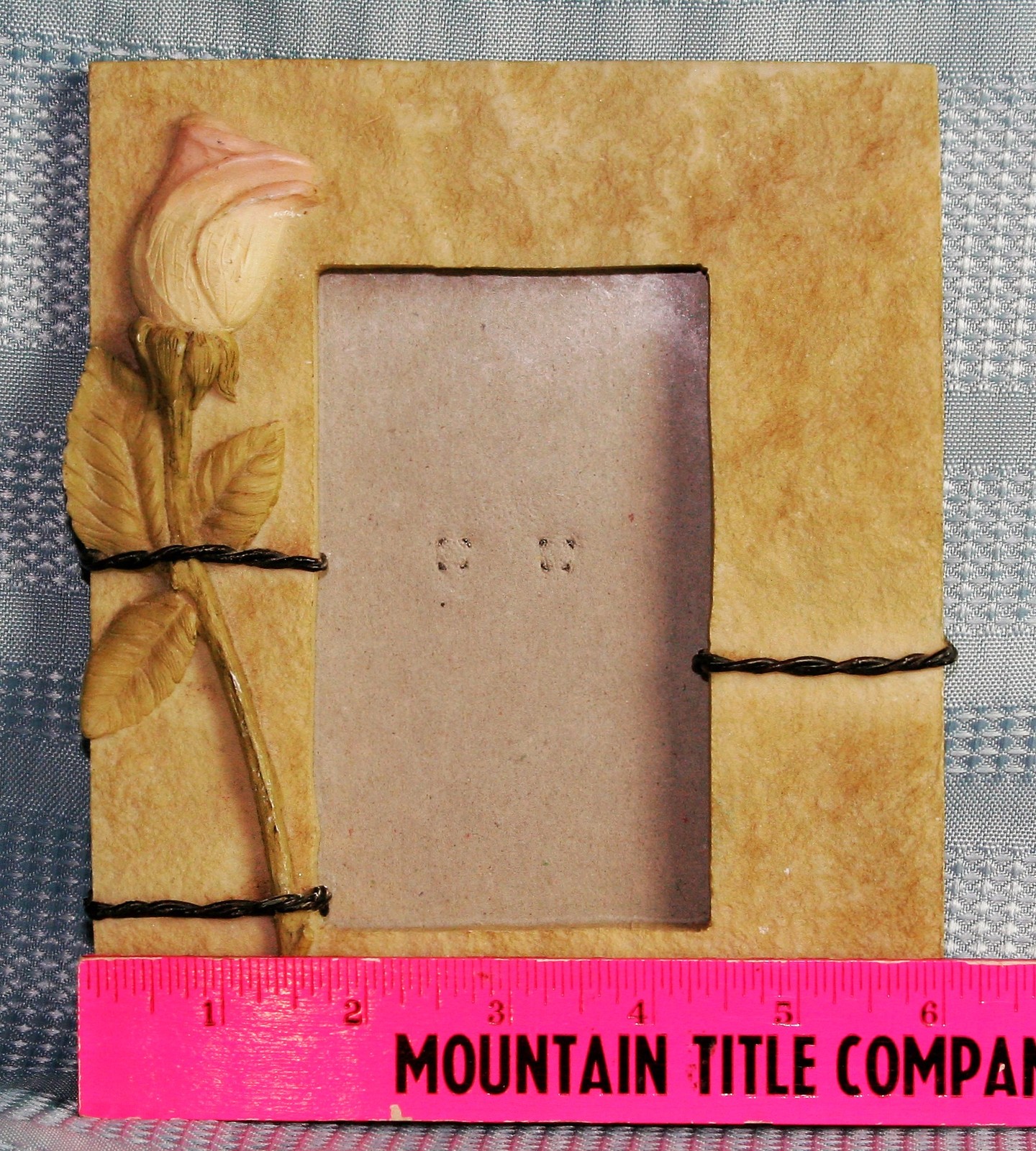 A Rose Picture Frame, 3.5x5 Photo, Handpainted Resin. Frames