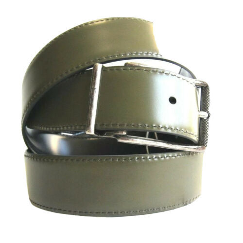 B-522124 New Salvatore Ferragamo Black Green Reversible Belt Size 38 Fits 36 - Belts
