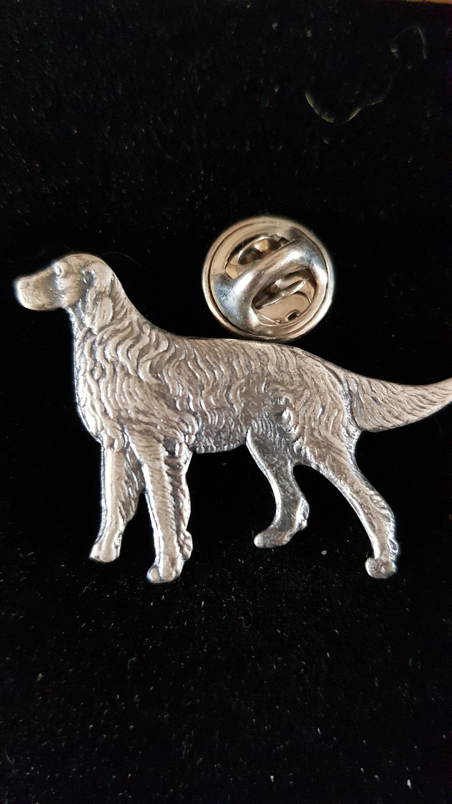 standing dog pin badge english pewter lapel Badge / tie pin,