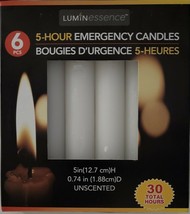 Emergency White Wax Candles 5”H X 0.75”D 5 Hours Unscented 6/Pk 30 Total... - $3.46