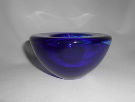 Kosta Boda Swedish Atoll Blue Glass Votive Candle Holder Dish Anna Ehrner - $19.00