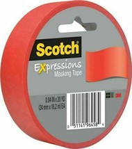 Lot of 4 Scotch Expressions Masking Tape .94" x 20 yds. Red (3437-PRD) NEW