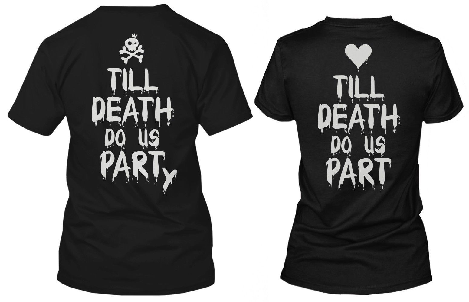 His And Hers Funny Halloween Couple Shirts Till Death Do Us Part Y T