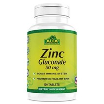 Alfa Vitamins Zinc Gluconate 50 mg, 100 tablets   - $19.89