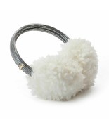 Women's Juicy Couture White Silver Metallic Logo Knit Faux Fur Earmuffs - $34.95