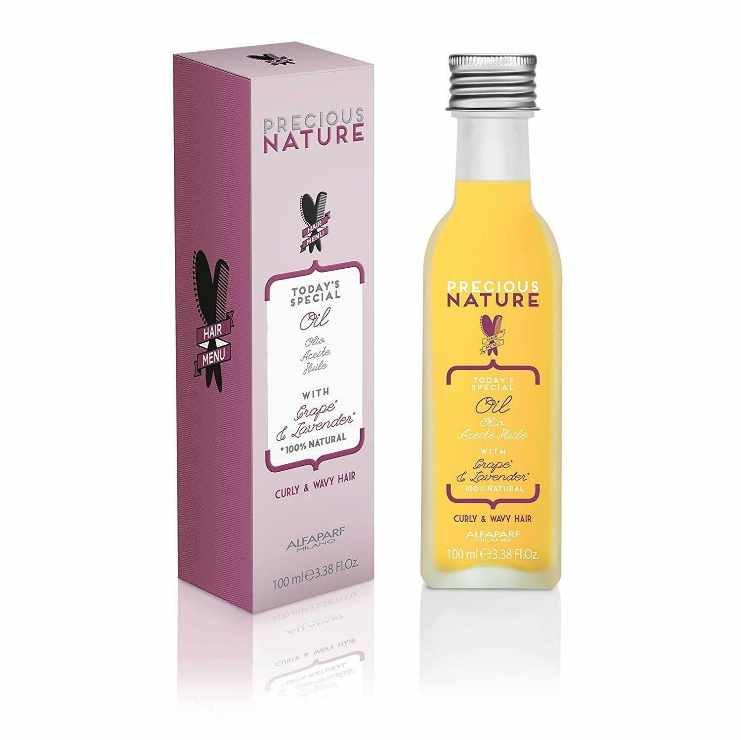 Alfaparf Precious Nature Grape & Lavender Oil for Curly & Wavy Hair 3.38 Oz