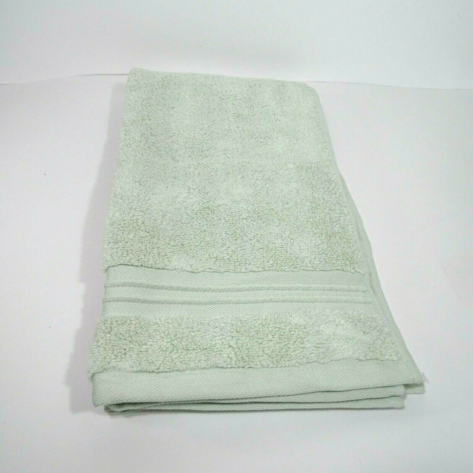 Fieldcrest MicroCotton Spa Hand Towel Grey Mint Light Green 16 in x 30