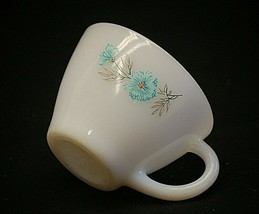 Old Vintage Anchor Hocking Fire King Coffee Cup w Blue Flowers MCM - $9.89
