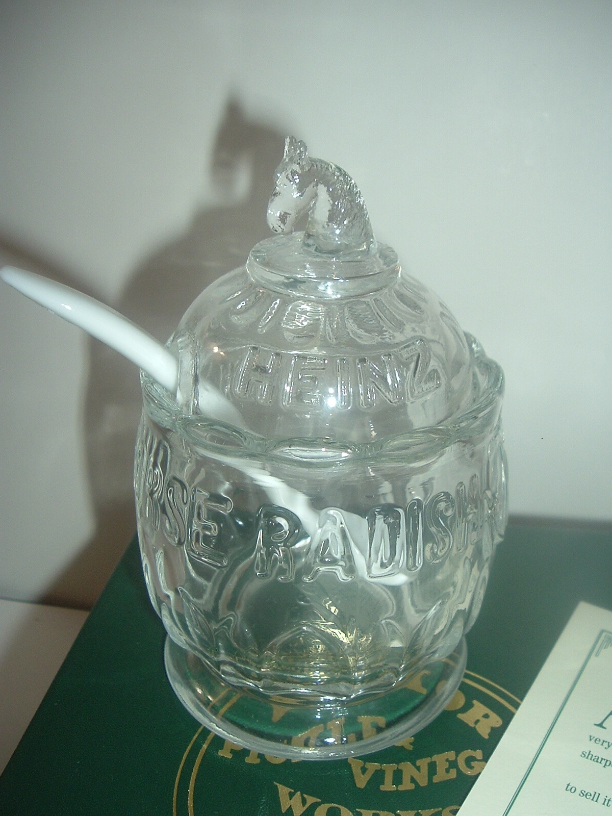 Dalzell Viking Glass H J Heinz 125th Anniversary Horseradish Jar in Box