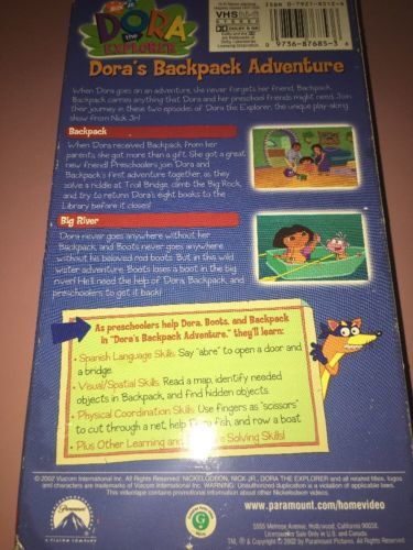 Dora The Explorer Backpack VHS Archive