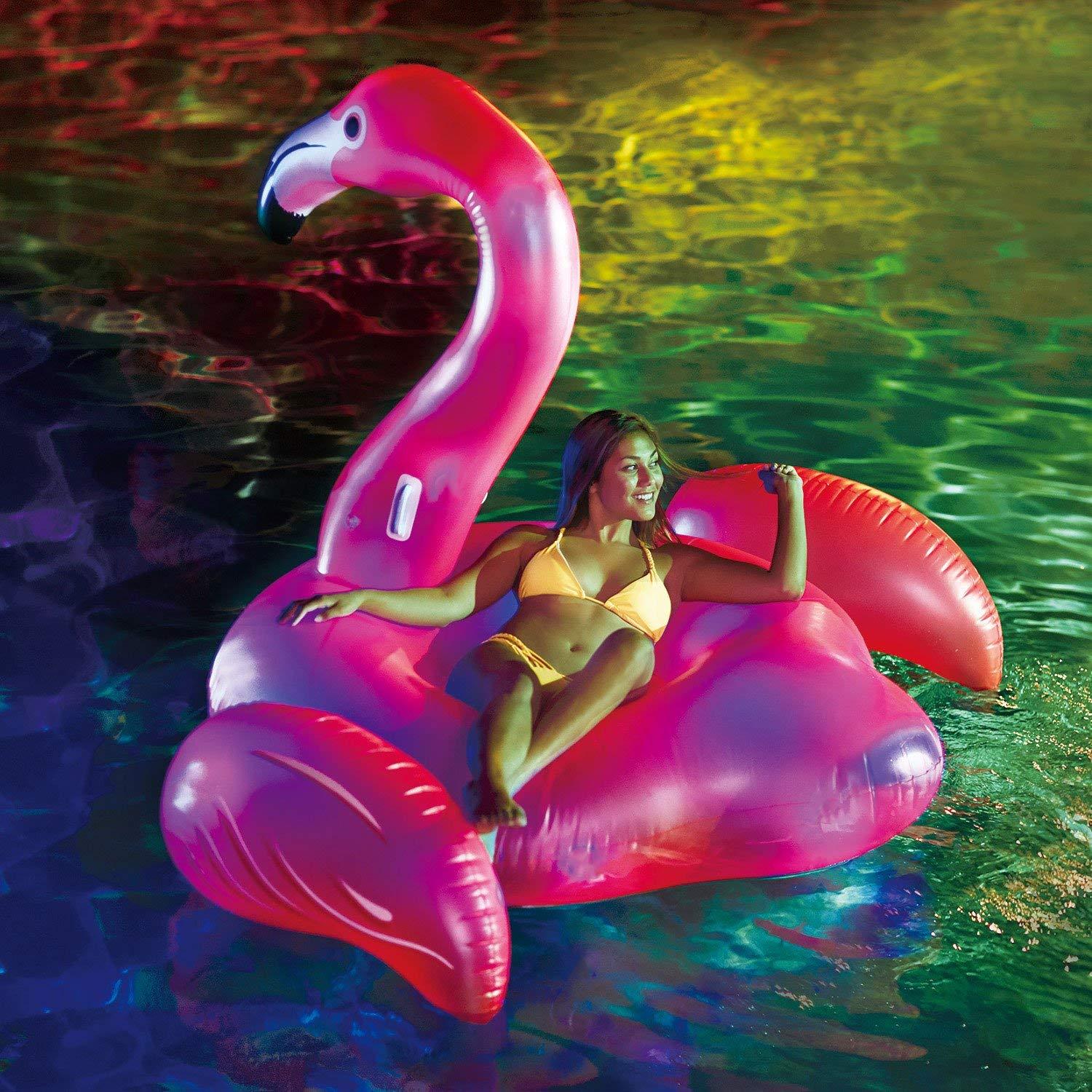 large inflatable pink flamingo