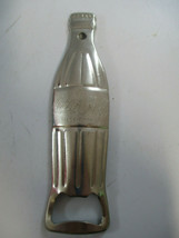 Coca-Cola Stainless Steel Bottle Opener Vintage Bottle Shaped Engraved Logo - $7.92