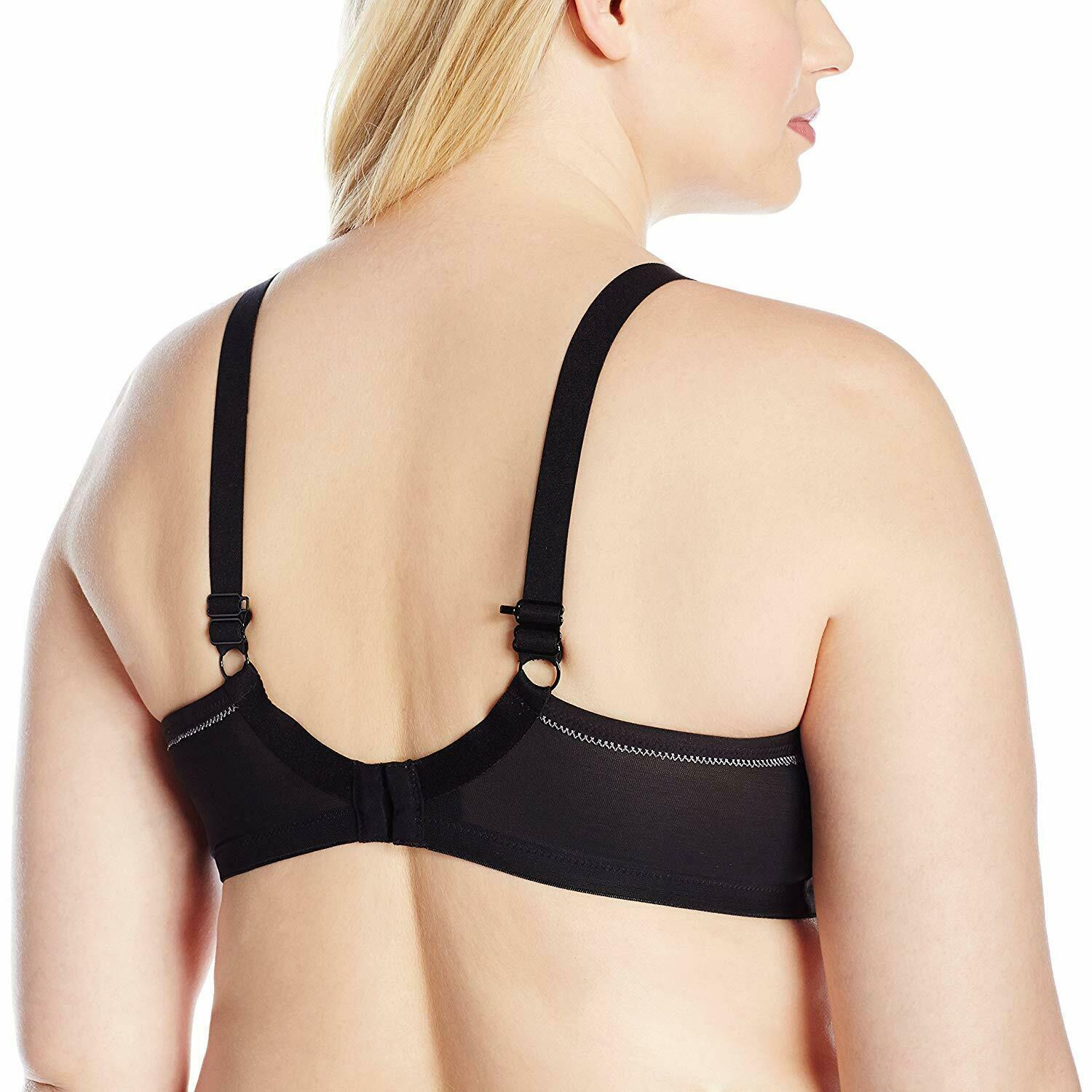 Elomi Black Plus Size Bijou Convertible Plunge T Shirt Bra Us 40g Uk