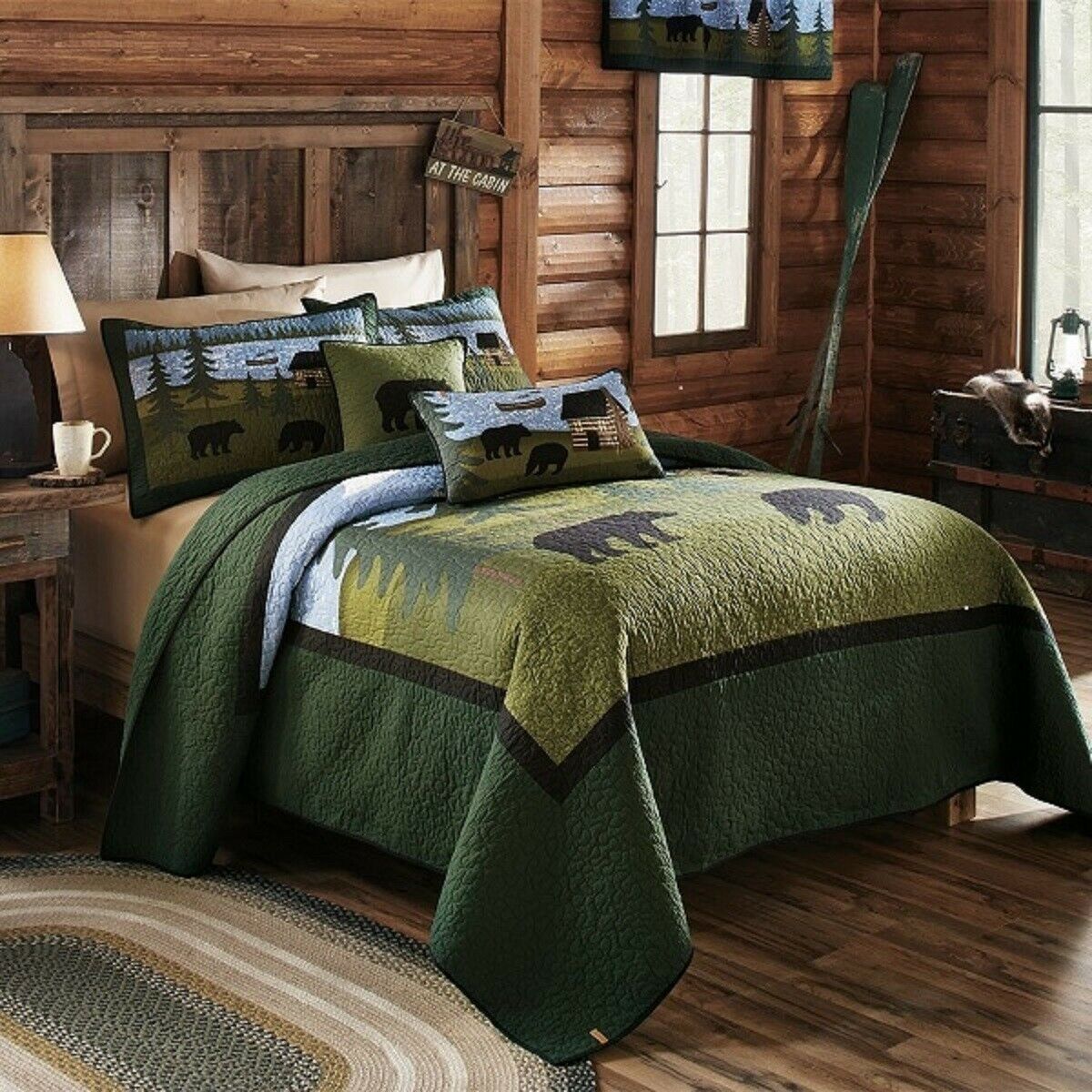 Donna Sharp Bear River Quilt Rustic Country Lodge ** KING ** Woodland ...