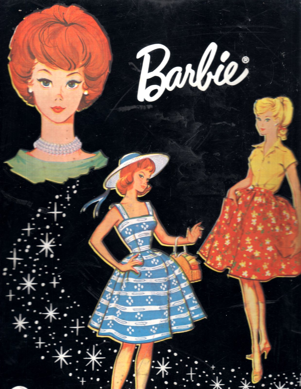 vintage blue barbie case