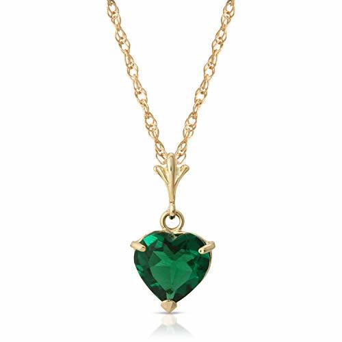 Galaxy Gold GG 14K Solid Yellow Gold Necklace With Heart Shape 1.00 ctw High Pol