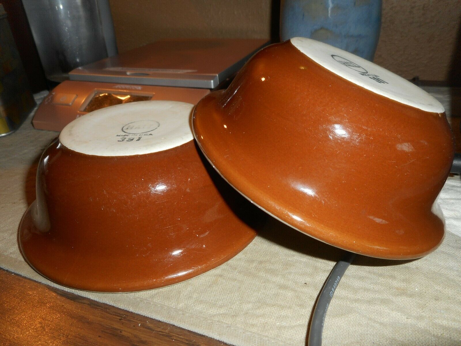 Vintage Hall Ramekins Bowls 391 Brown Set of 2 Oven Ready Custard