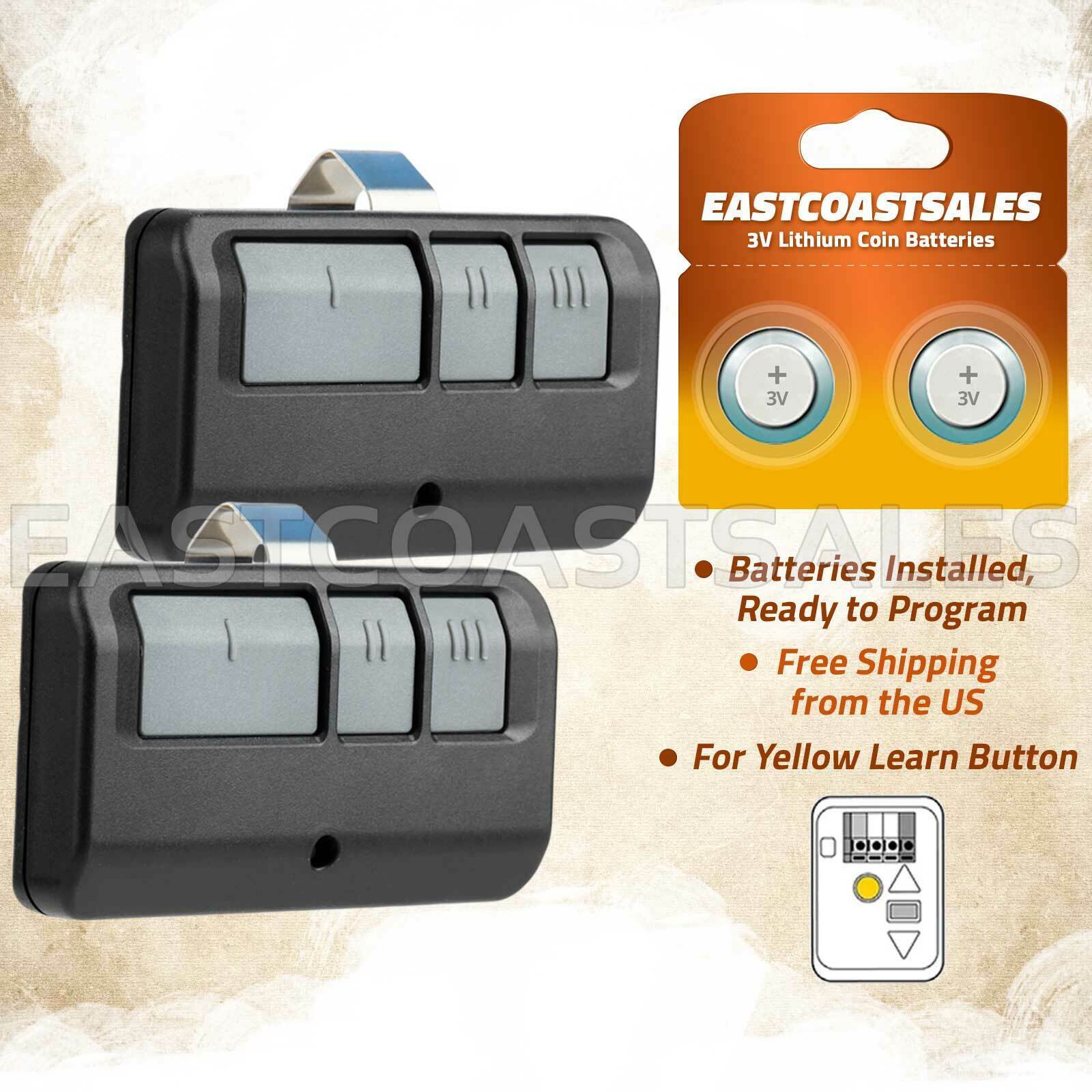 2 For 893lm Garage Remote Control Yellow Learn Button Liftmaster 891lm