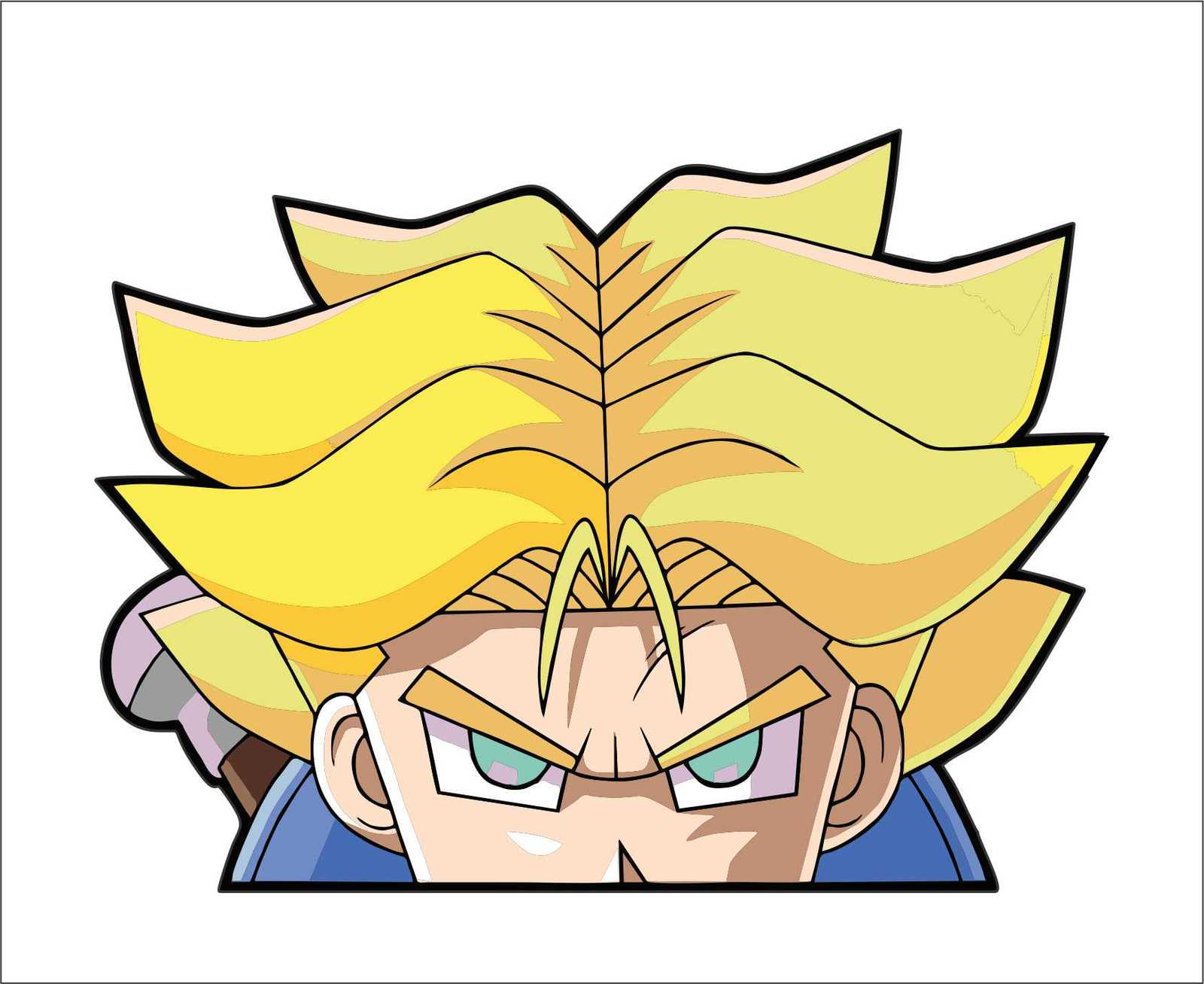 Trunks Peeking Peeker Window Vinyl Decal Sticker Cars Dragon Ball Z
