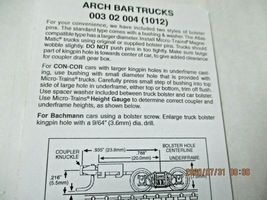 Micro-Trains Stock # 00302004 (1012) Arch Bar Trucks Long Extension N-Scale image 4