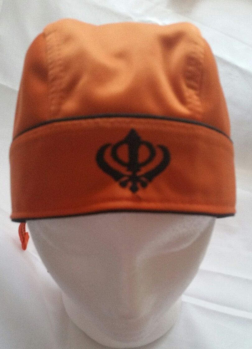 Sikh Punjabi turban patka pathka Khanda bandana Head Wrap Orange Colour ...