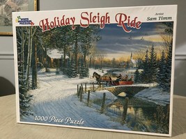 White Mountain Puzzles Holiday Sleigh Ride 1000 Piece Jigsaw Puzzle Christmas  - $49.99