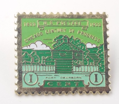 Chicago Century of Progress 1833 1933 Fort Deaborn US Postage 1 Cent Sta... - $13.99