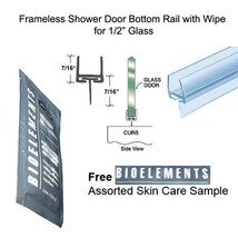Shower Door One-Piece Bottom Rail With Wipe for 3/8" Glass - 31" in. Bioelements - $25.85