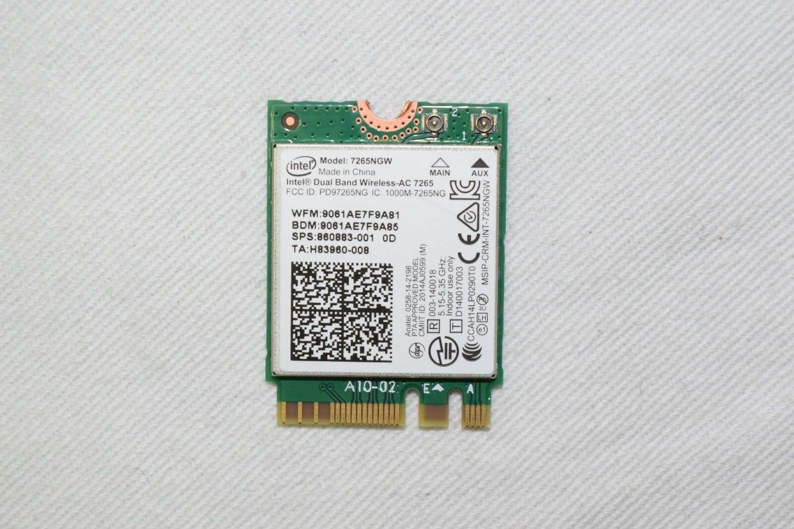 Intel 7265NGW, Dual Band Wireless-AC 7265 802.11ac - Laptop Network Cards