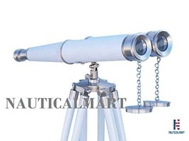 NauticalMart Floor Standing Admiral's with Decorative Binoculars 62" Brushed Nic