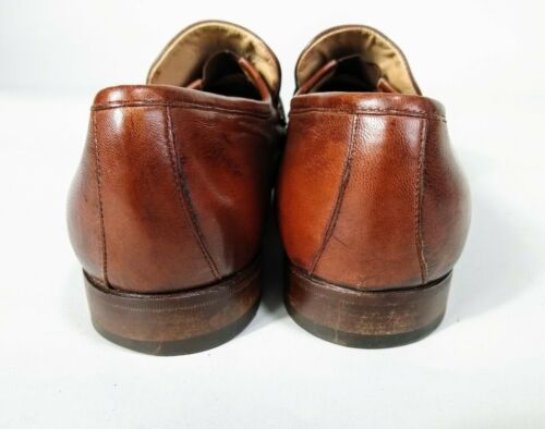 Bally Italy Vintage Men's Brown Leather Tassel Moc Toe Loafers Shoes 10 ...