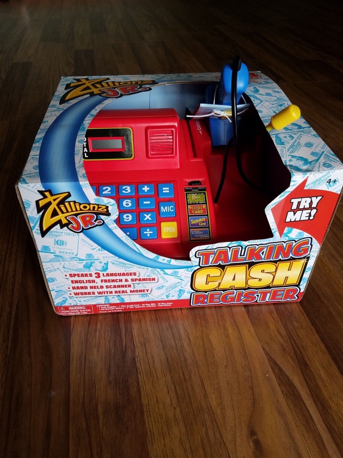 NEW Zillionz Jr. Talking Cash Register 3 Languages ENGLISH FRENCH