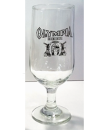 Vintage Olympia Beer Stemmed Glass Horseshoe Black Logo 6 3/4&quot; Tall - $11.26