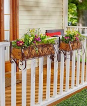 Metal Rail Planters or Coco Liners Balcony Flower Box Porch Fence Deck B... - $4.15+