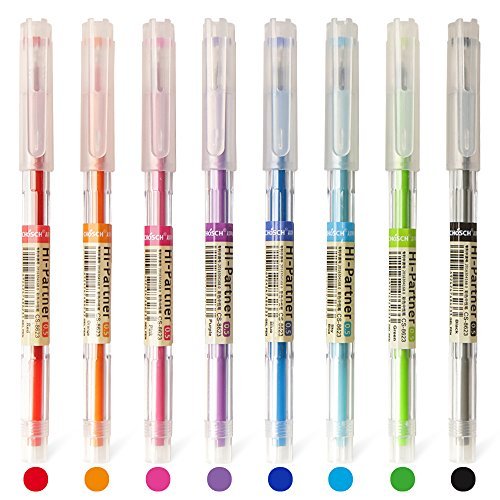 CHoSCH CS8623 8Colors Rollerball Pen Set, Beautiful Colors Gel Ink Pen Pack Fo Rollerball Pens