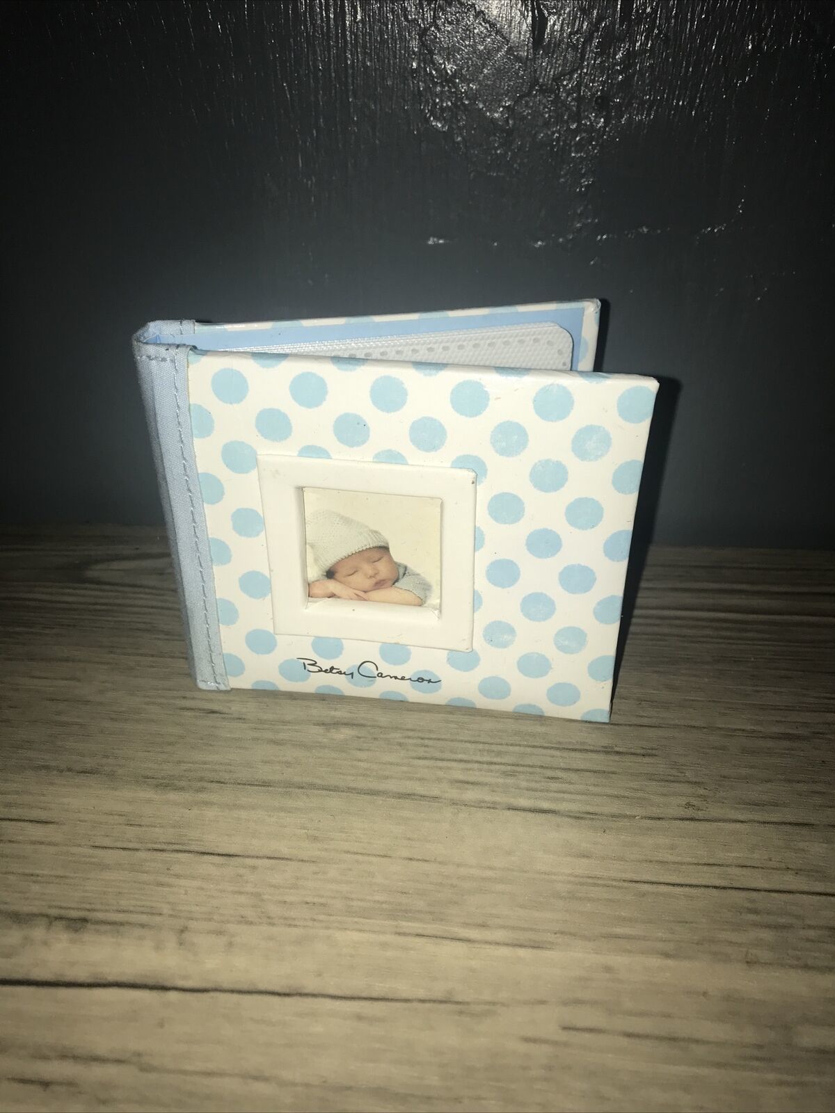 Mini Betsy Cameron Blue Baby Photo Album Holds 24 Photos 2.5 X 3 In