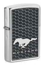 Zippo Lighter - Ford Mustang Grill Logo High Polish Chrome - 49328 - $32.04
