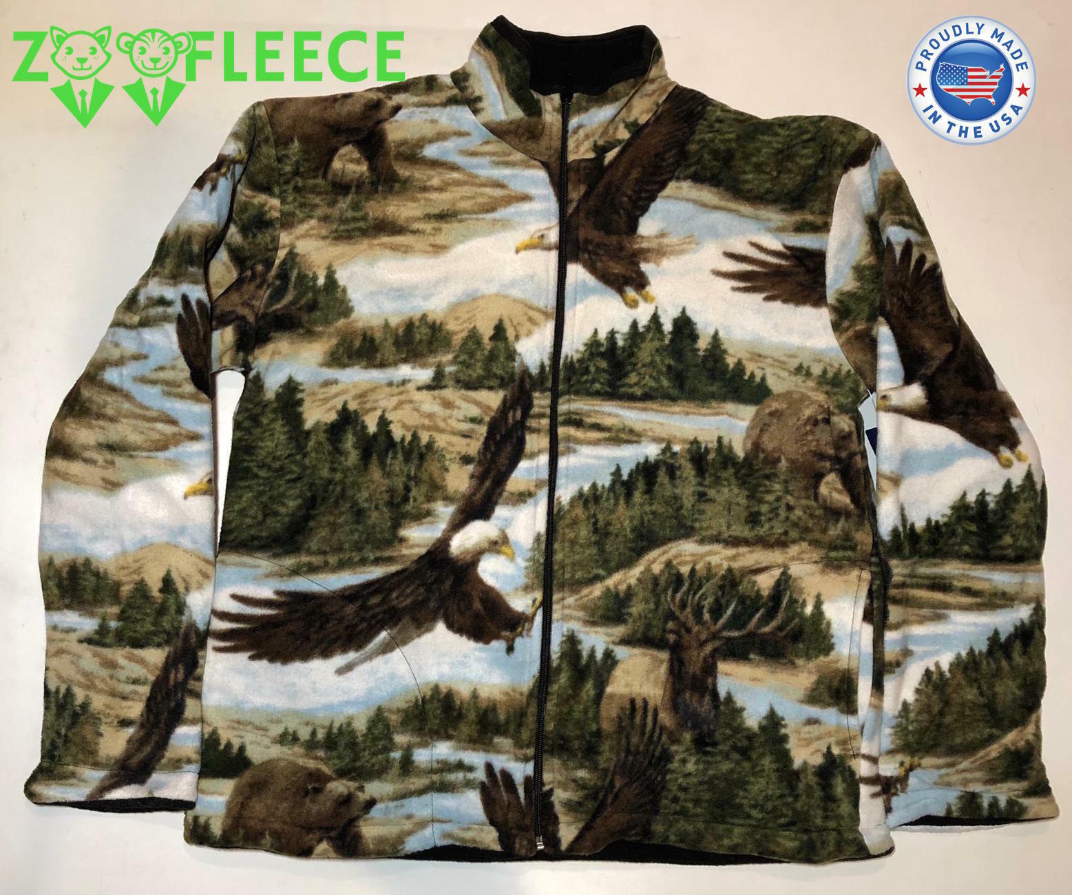 ZooFleece Eagle Bear Jacket Forest Reversible Winter Pet Animals Sweater S-2X