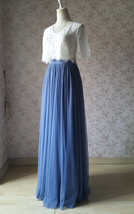 DUSTY BLUE Full Tulle Skirt Dusty Blue Wedding Tulle Skirt Outfit Plus Size image 4