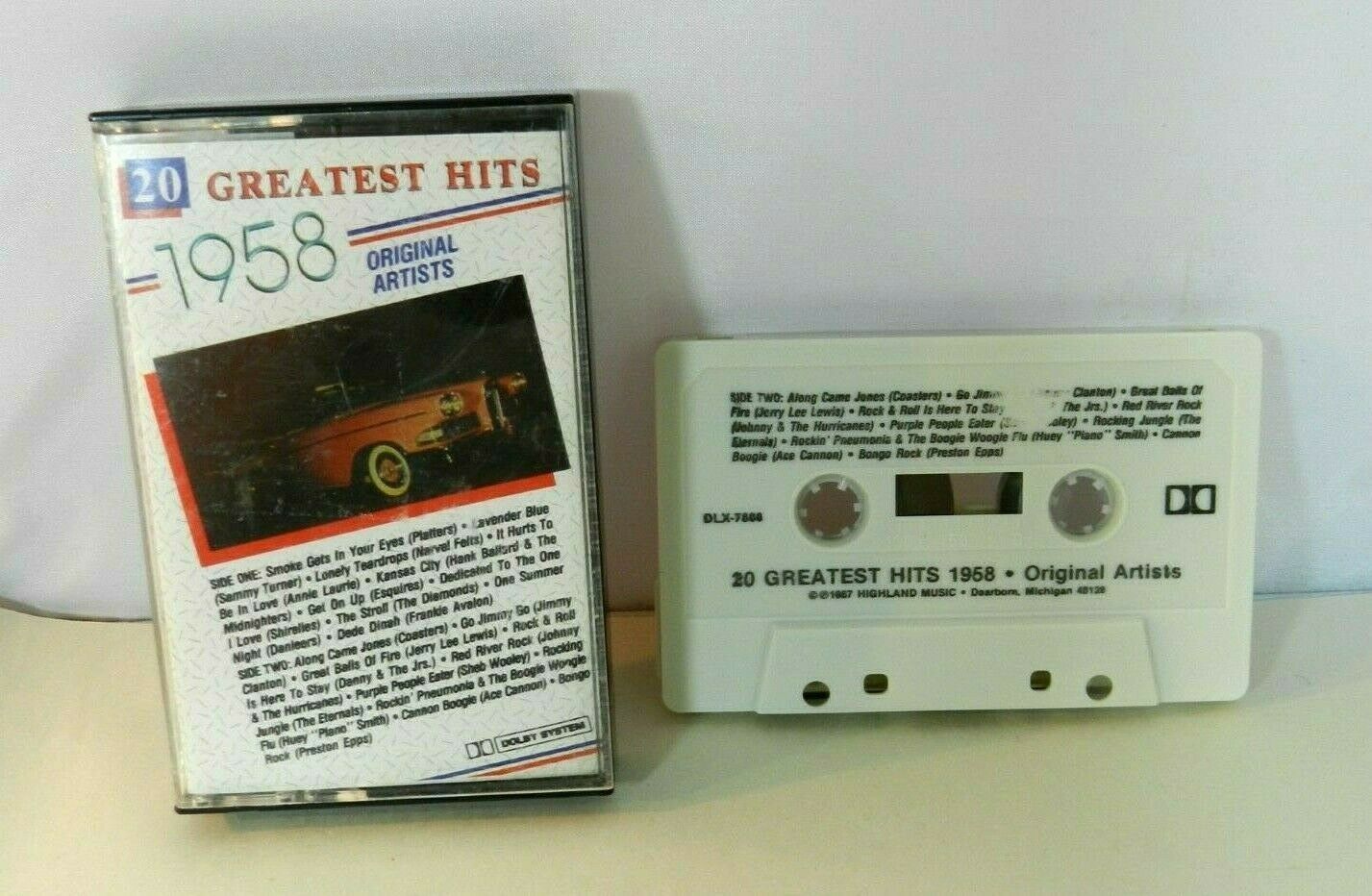 20 Greatest Hits 1958 Cassette Tape Original Artists 1987 - Cassettes