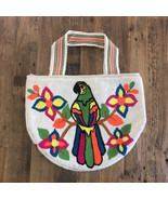 Authentic 100% Wayuu Mochila colombian Tapestry green parrot  Beach Tote... - $148.50