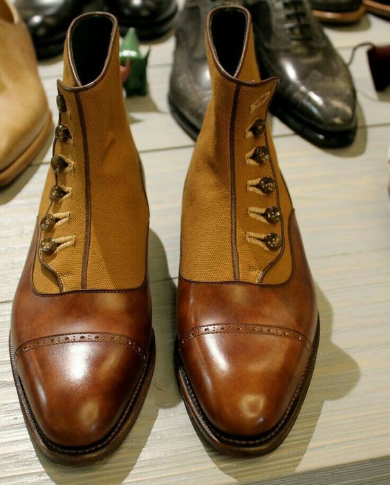 tan button boots