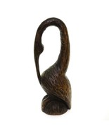 Vintage Figurine Hand Carved Wood African Folk Art Style Bird Egret Hero... - $24.72