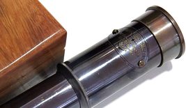 6" Handheld Brass Telescope - Pirate Navigation Wooden Box (Antique Black) image 4