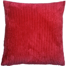 Wide Wale Corduroy 18x18 Red Throw Pillow, Complete with Pillow Insert - $41.95