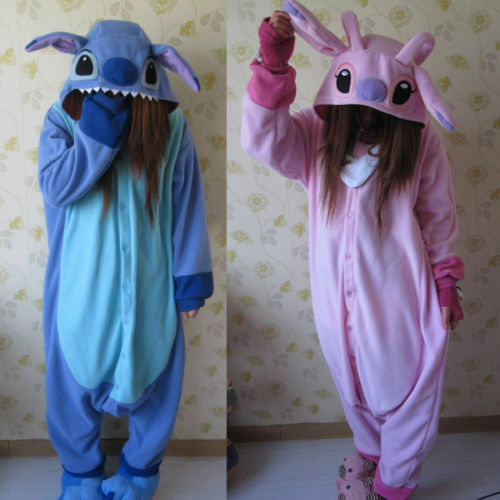 Adult Animal--Kigurumi Pajamas Costume Cosplay pyjamas Blue Stitch angel lilo for sale  USA